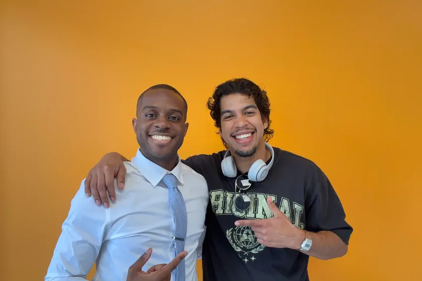 A patient celebrating his results with Dr. Matthew Richmond in Suwanee, GA